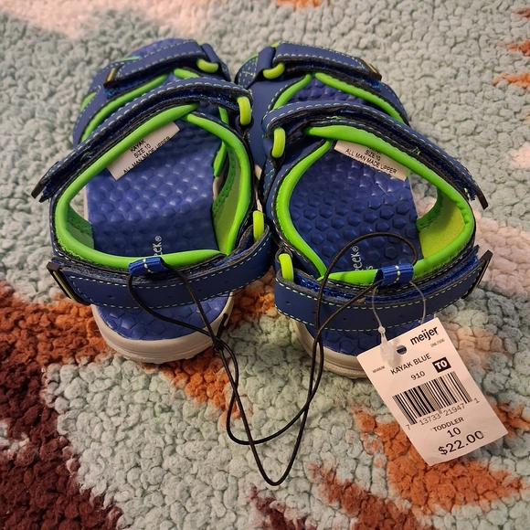 Falls Creek Blue and Green Kids Sandals - Picture 2 of 3